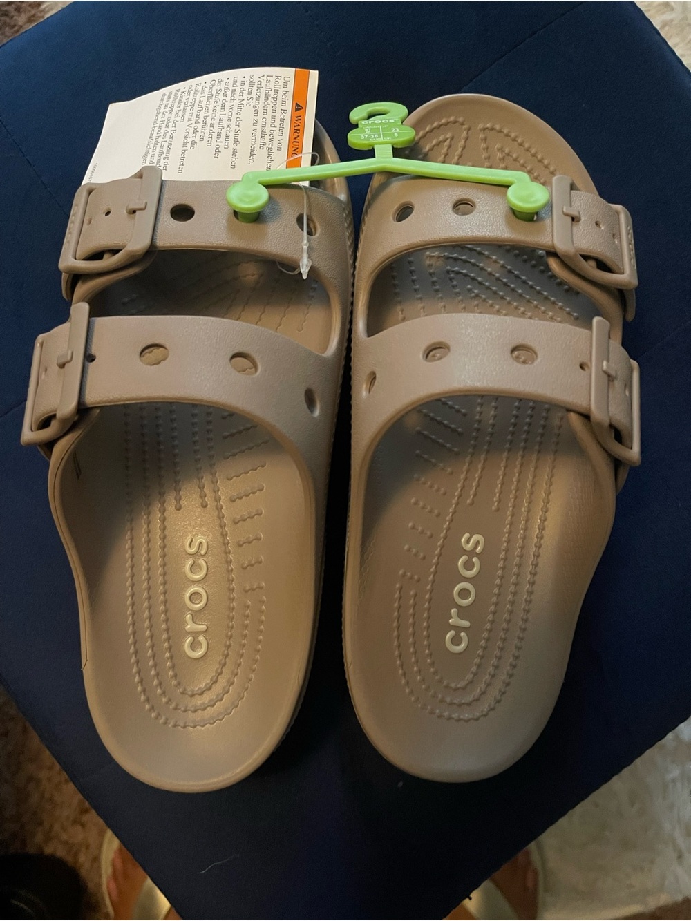 CROCS Saturday Double Buckle Sandal in Taupe - Picture 2 of 2